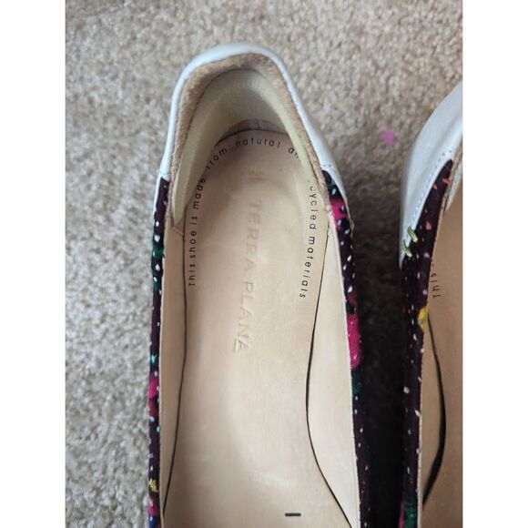 Terra plana  anthropologie kitten heel pumps sz 7 leather and fabric - Picture 4 of 6